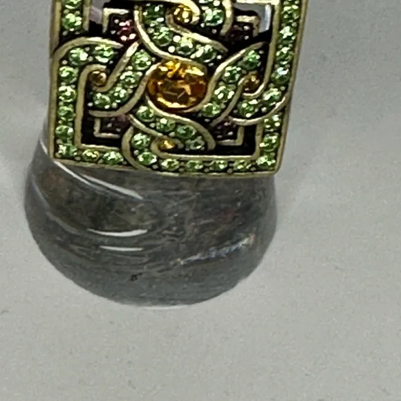 Vintage Ring Kathy Levine La Vintage Green Serendipity Costume Jewelry Size 8 - Picture 3 of 10